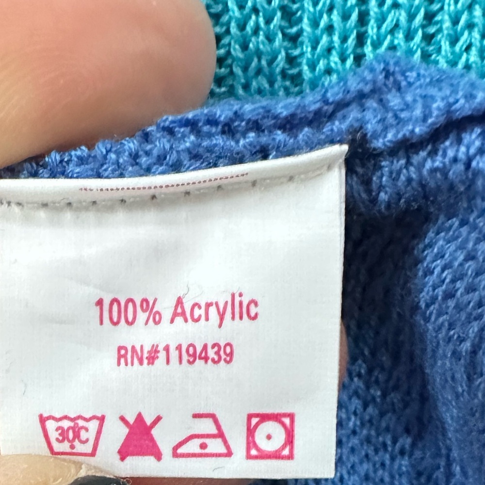 Julie Brown NYC Blue and Teal Knit Dress, Sleeveless, Mid length - Picture 4 of 7